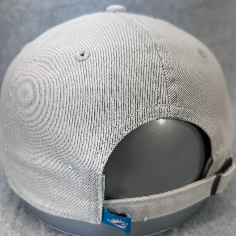 Miami Dolphins Logo Mens Gray NFL Team Apparel Baseball Hat Adjustable OSFM